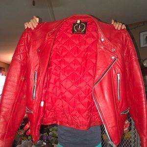 Vintage red leather jacket